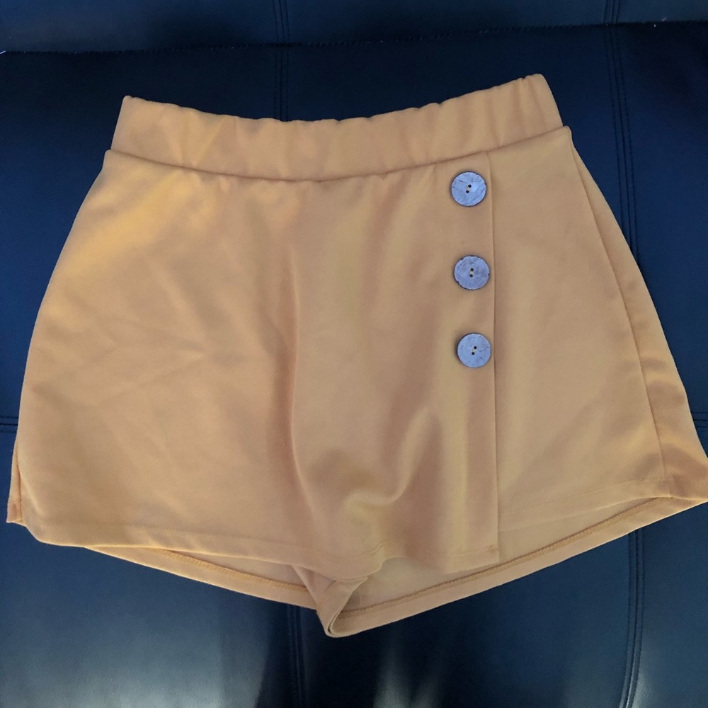 Yellow Skirt/Shorts with Buttons